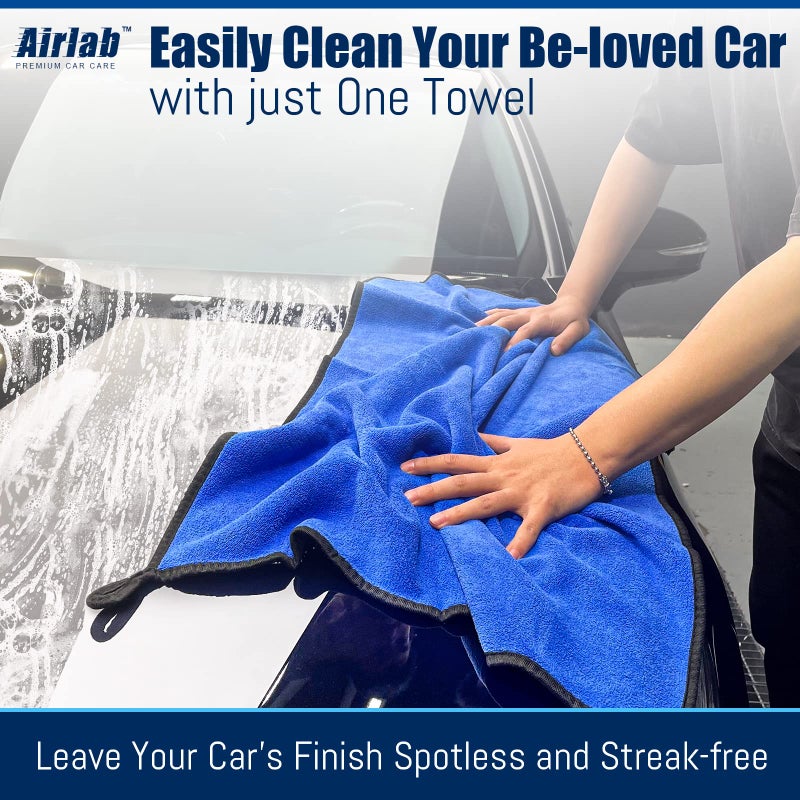 Airlab XL Microfiber Towels for Cars Drying Super Absorbent Auto Detailing Plush Extra Large Ultra Soft  Lint-Free  Streak-Free  24 ' ' x 35 ' ' - Pack of 2 - Image 3
